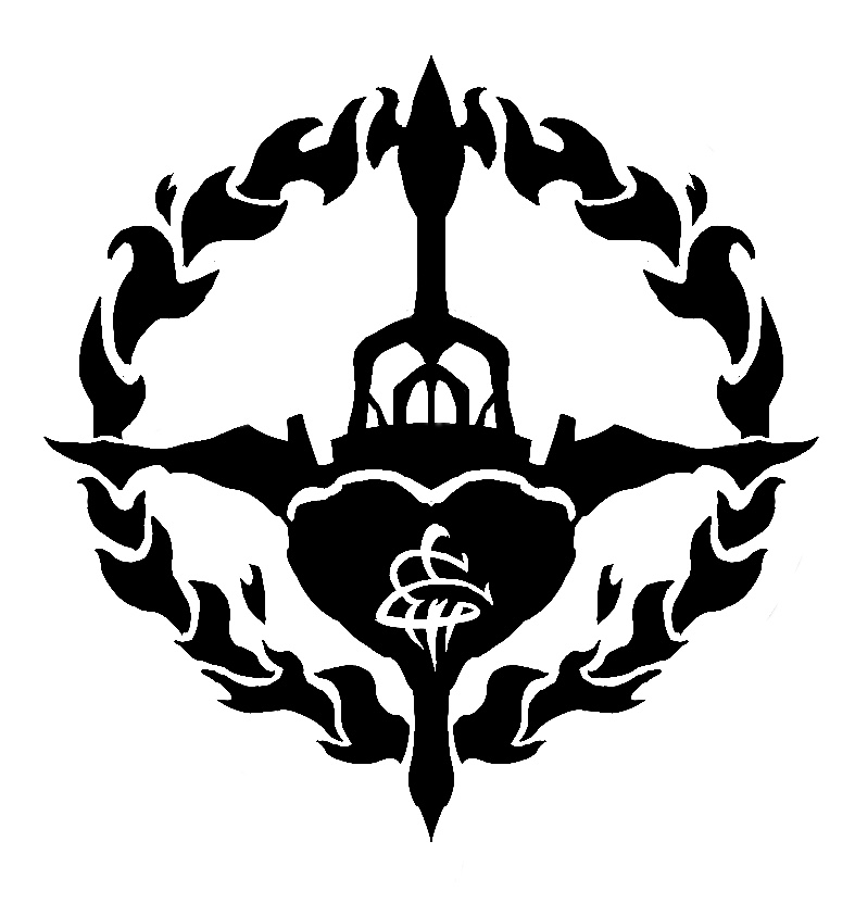 An airship surrounded by a ring of flame. 