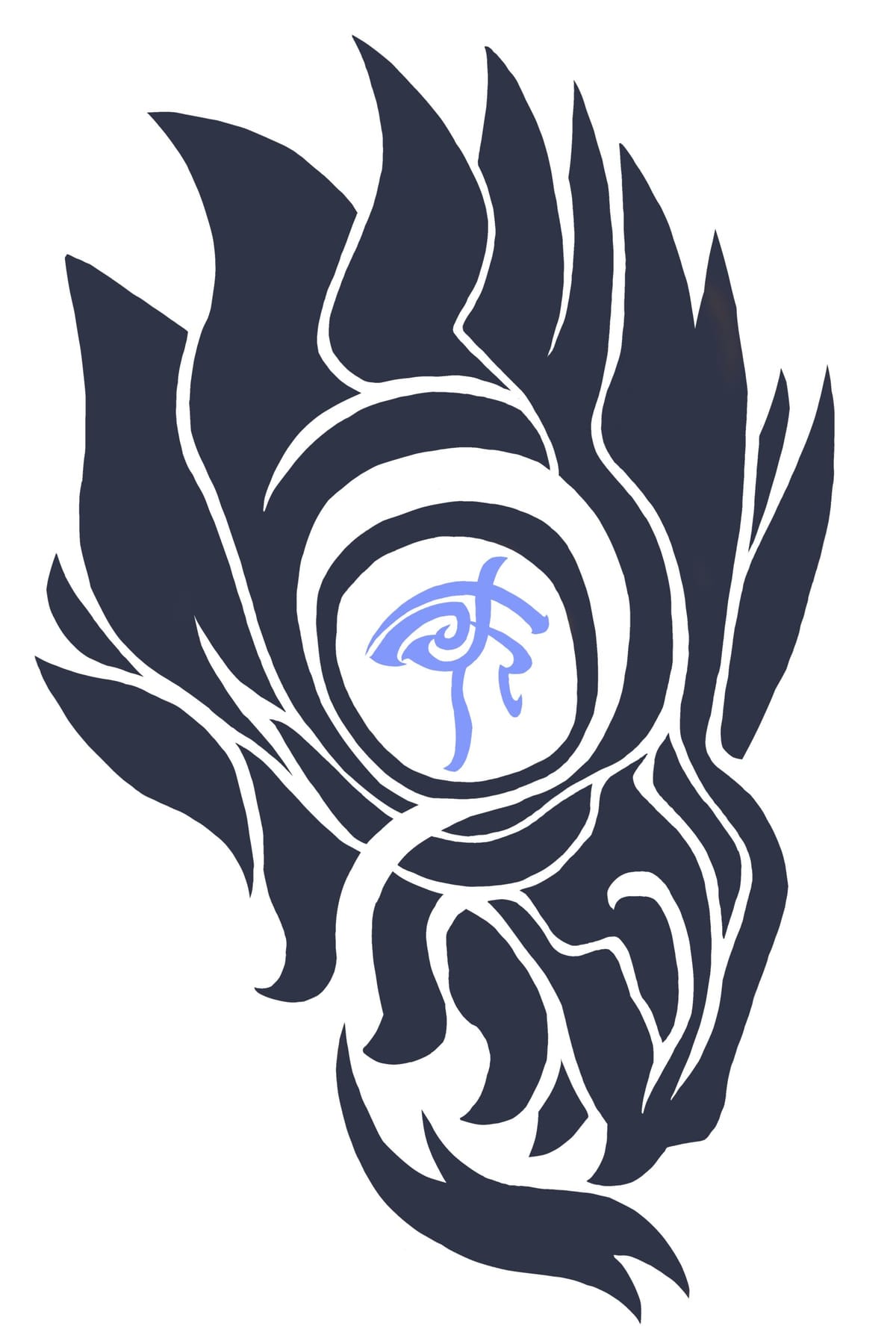 A stylized basilisk's head